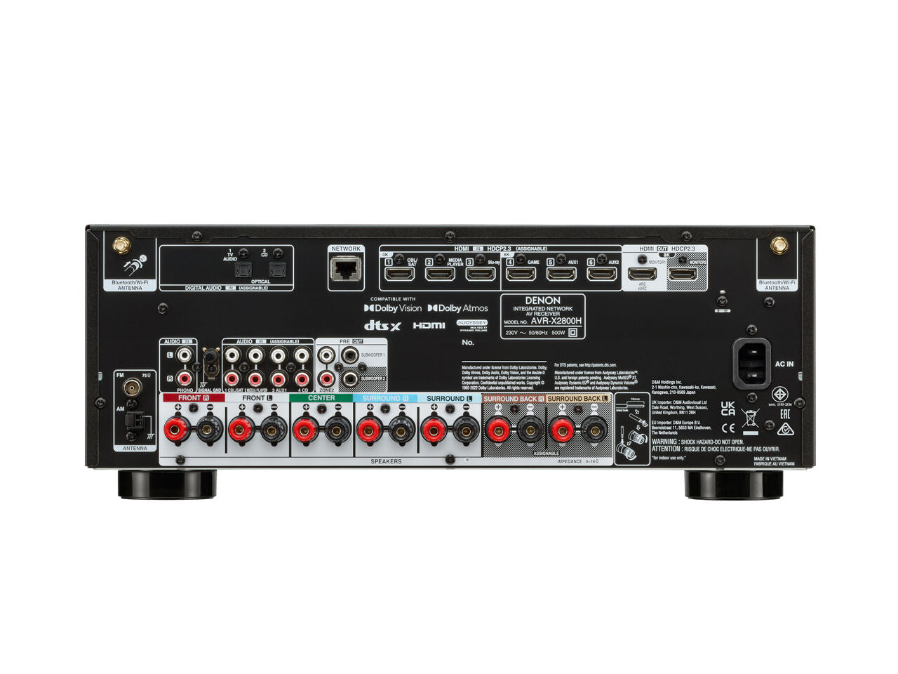Denon AVR-X2800H - 7.2 Channel Dolby Atmos 8K & 3D Audio Experience AV Receiver