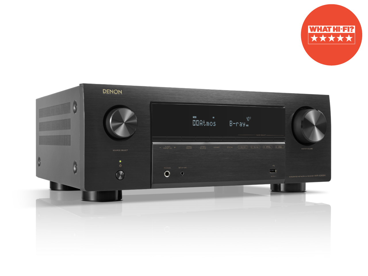 Denon AVR-X2800H - 7.2 Channel Dolby Atmos 8K & 3D Audio Experience AV Receiver