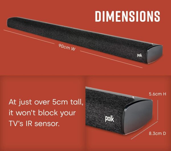 Polk Audio Signa S3 Ultra-Slim TV Sound Bar and Wireless Subwoofer | Compatible with 8K, 4K and HD TVs - Image 5
