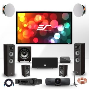 JBL Studio 5.1.2 Dolby Atmos Home Theater Package with 4K Projector & 120" Screen