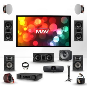 JBL STUDIO6 5.1.2 IN WALL DOLBY ATMOS HOME THEATER PACKAGE WITH 4K PROJECTOR & 120" SCREEN