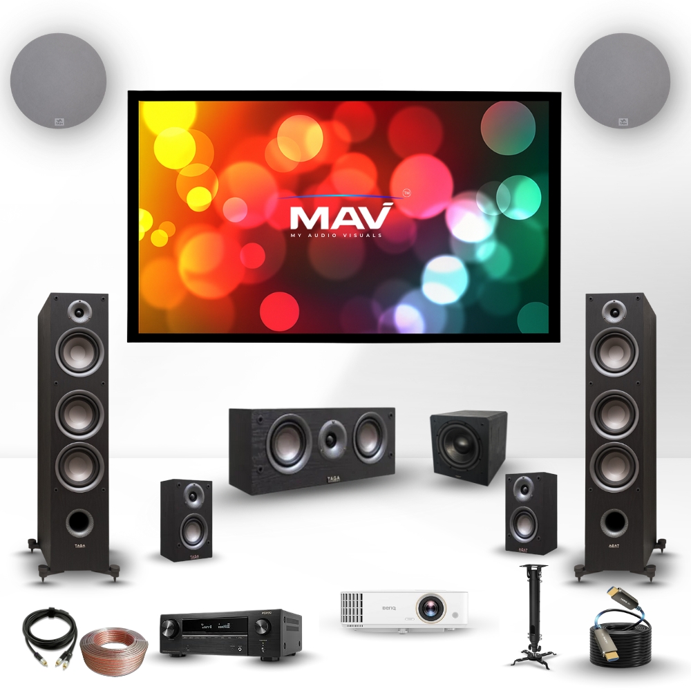 TAGA HARMONY 5.1.2 DOLBY ATMOS HOME THEATER PACKAGE WITH FULL HD PROJECTOR & 120" SCREEN